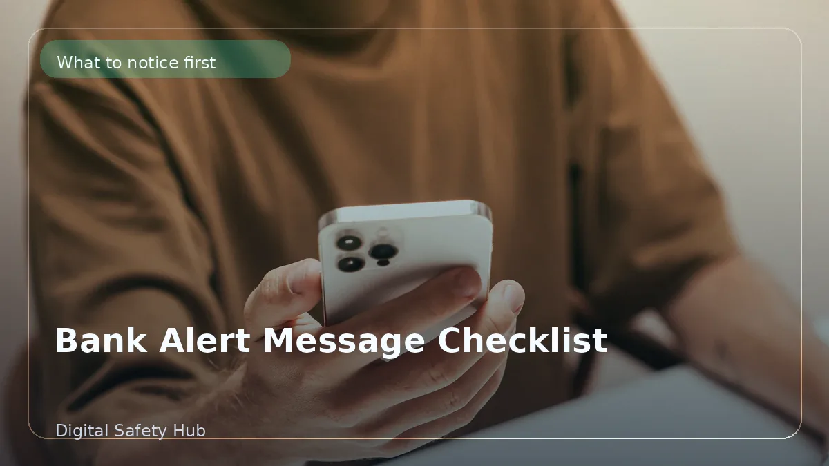 Bank Alert Message Checklist: What to Verify Before You Panic