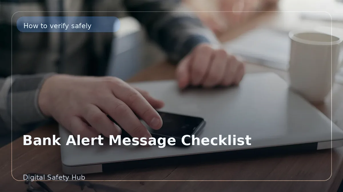 Bank Alert Message Checklist: What to Verify Before You Panic