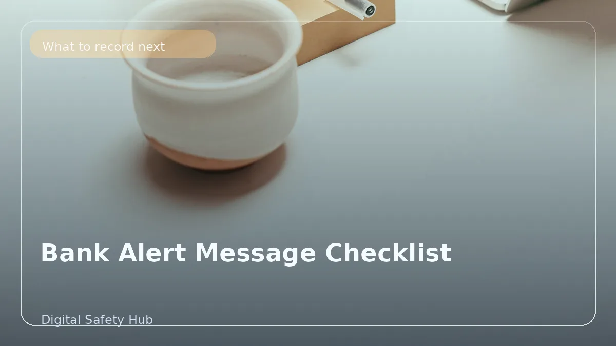 Bank Alert Message Checklist: What to Verify Before You Panic