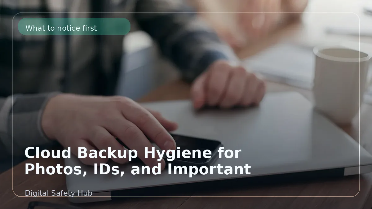 Cloud Backup Hygiene for Photos and Documents