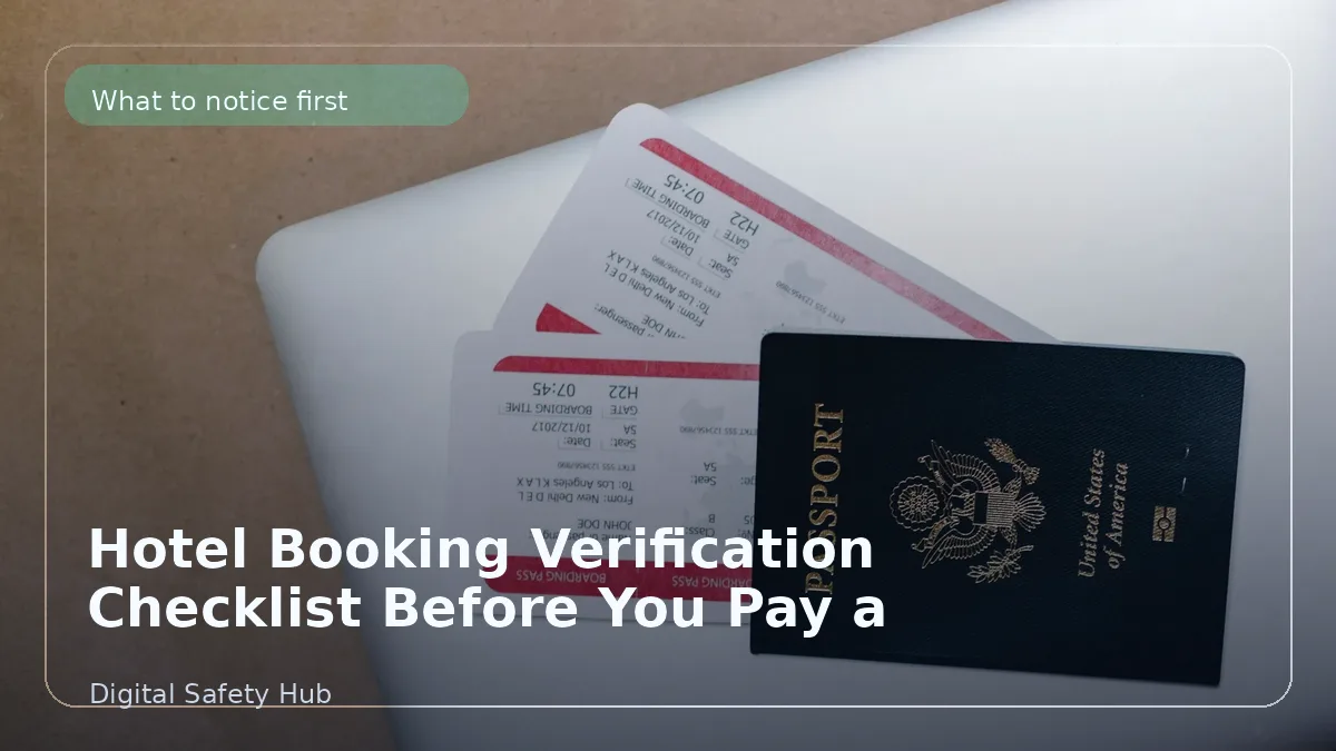 Hotel Booking Verification Checklist Before You Travel