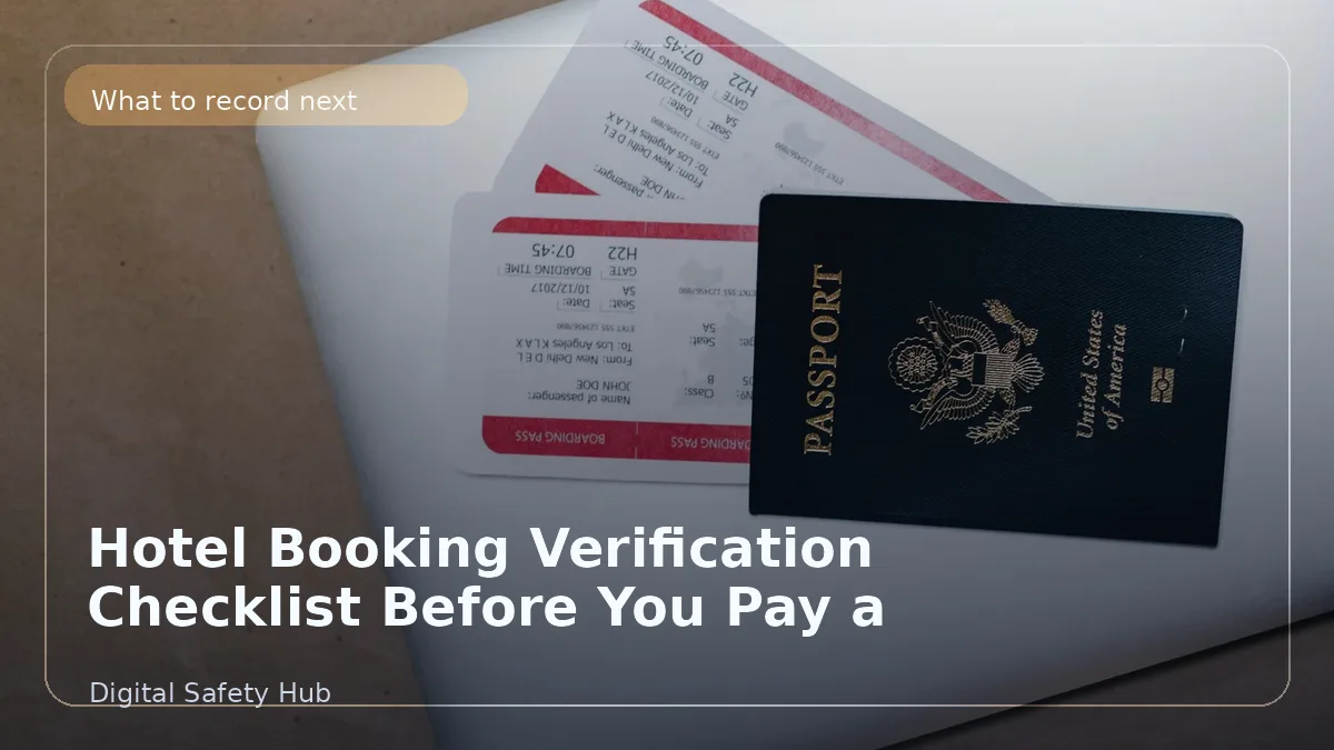 Hotel Booking Verification Checklist Before You Travel
